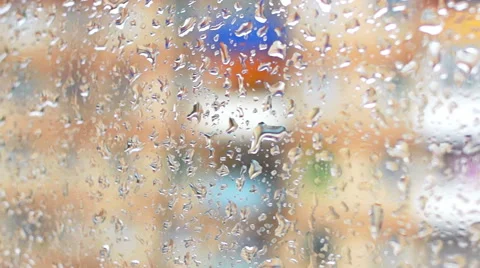 Drops on the glass window of the house (3) 動画素材 48633953