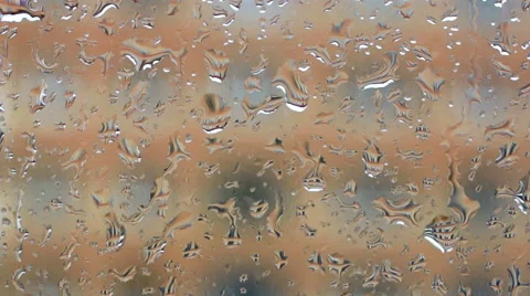 Drops on the glass window of the house (4) Video stock 48634024