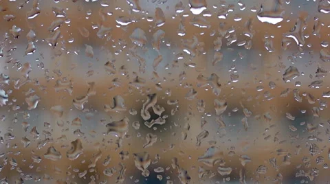 Drops on the glass window of the house (7) Video stock 48634085