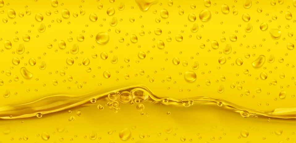 Drops. Golden seamless pattern. 3d realistic vector Stock Illustration