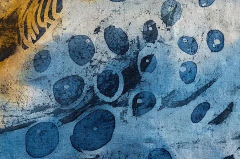 Drops, hot batik, background texture, handmade on silk Stock Illustration