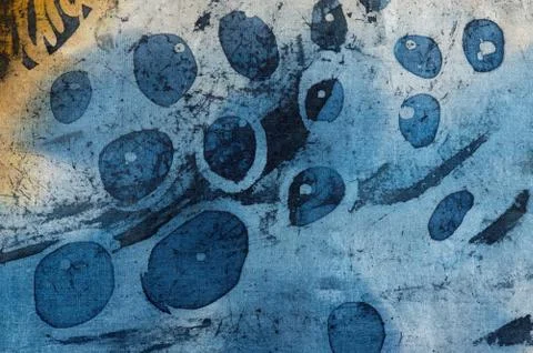 Drops, hot batik, background texture, handmade on silk, abstract surrealism Stock Illustration
