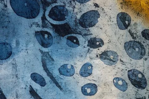 Drops, hot batik, background texture, handmade on silk, abstract surrealism Stock Illustration