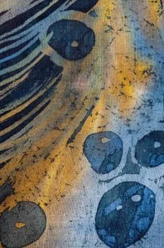 Drops, hot batik, background texture, handmade on silk, abstract surrealism Stock Illustration