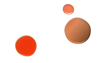 Drops of liquid orange gradient paint on a white background . Stock Footage 277272857