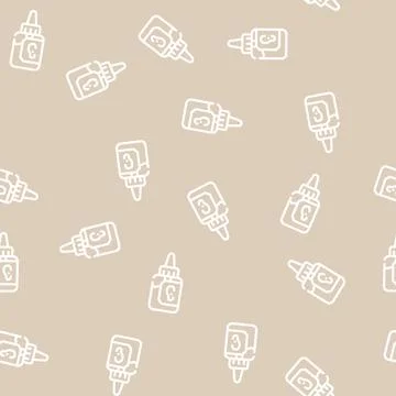 Drops medicaments for ears line vector seamless pattern Illustrazione stock