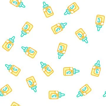 Drops medicaments for ears vector seamless pattern Illustrazione stock