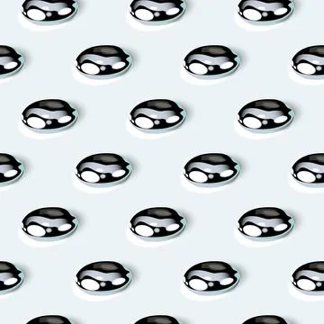 Drops of mercury. Seamless pattern with drops of mercury Stock Illustration