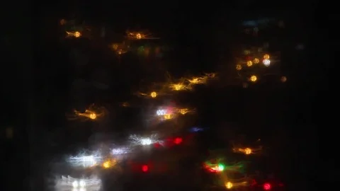 Drops Of Night Rain On Window Stock Footage 77259423