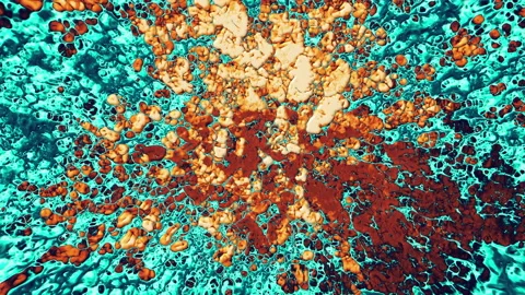 Drops of paint move and transform Stock-Footage 134941725