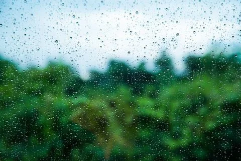 Drops of rain on glass, Pattern background Stock Photos