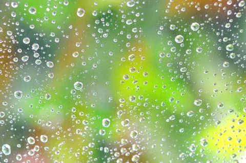 Drops of rain on the glass Stock Photos