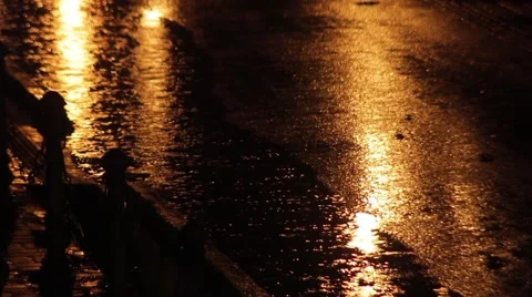 Drops of rain in the night 02 Stock Footage 55630821