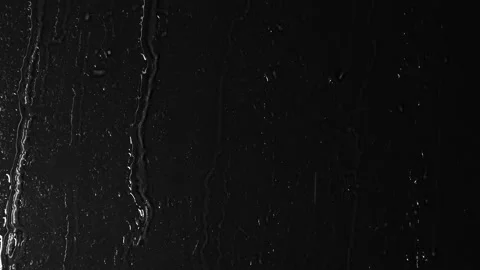 Drops of rain trickling down isolated on black background. Stock Footage 138539733