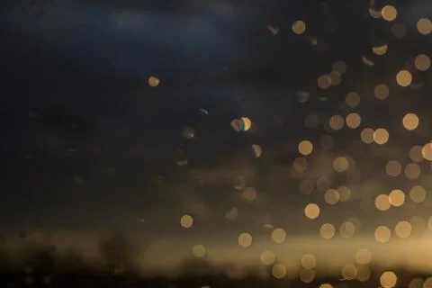 Drops of rain on window after a storm. Water drops on the glass after rain. Foto stock