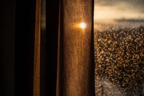 Drops of rain on window after a storm.  Stock Photos