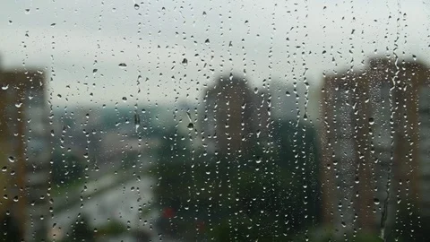 Drops Of  Rain On Window Stock Footage 77225720