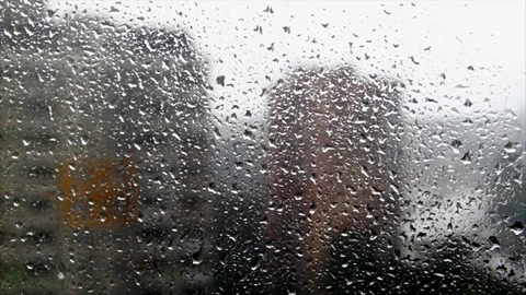 Drops Of  Rain On Window Stock Footage 77683483