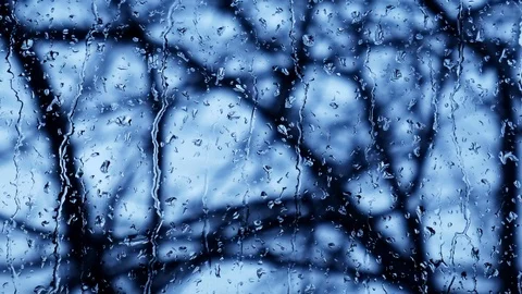Drops Of Rain On Window Stock Footage 124419562