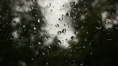 Drops Of Rain On The Window Of A Moving Car Stock Footage