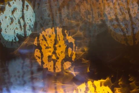 Drops of rain on window, night. Stock Photos