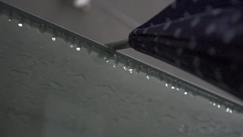 Drops of rain on the windowsill Stock Footage 72268173