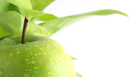 Drops of Rainwater on an Apple with Copy-space. Stock-Footage 56657977