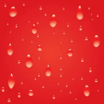 Drops on red background. Stock Illustration