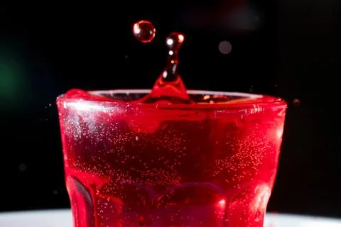 Drops of red liquid Foto stock