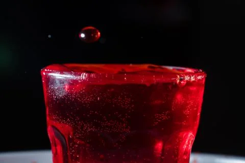 Drops of red liquid Stock-Fotos