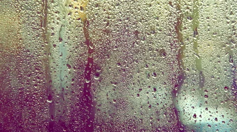 Drops running down the glass Stock Footage 62780589