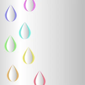 Drops with shadows on the background Illustrazione stock