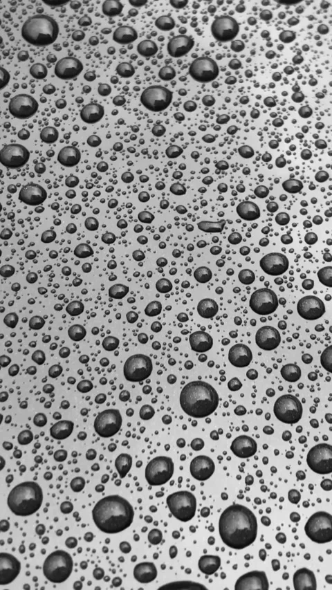 Drops on a shiny silver surface, perfect for use as a background or texture 動画素材 312842363