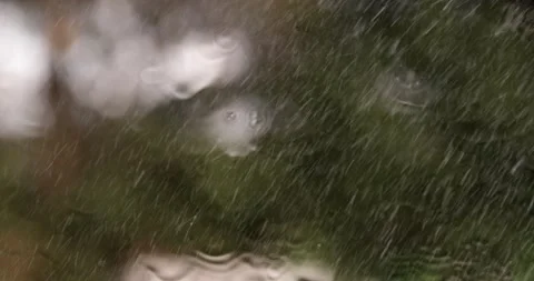 Drops sliding on window glass. Rain drops on glass Stock Footage 190939809