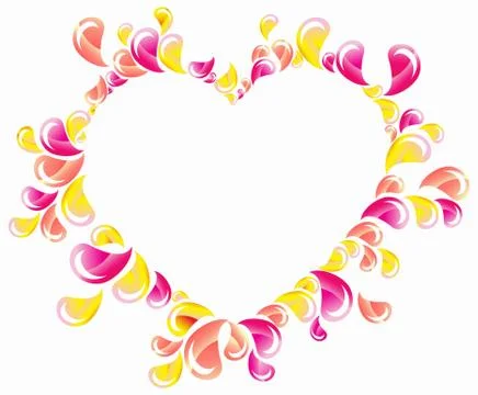 Drops splashing heart frame Stock Illustration