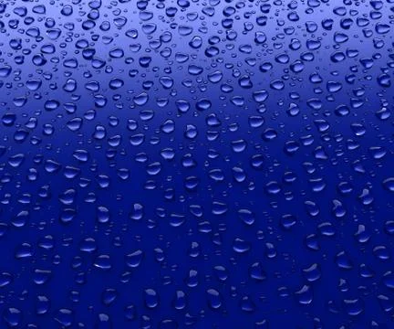 Drops of water on a blue background Stock Illustration