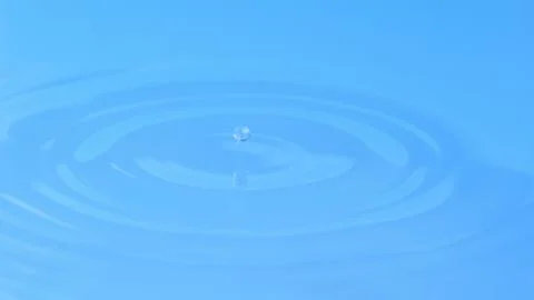 Drops of water on a blue background. Foto stock