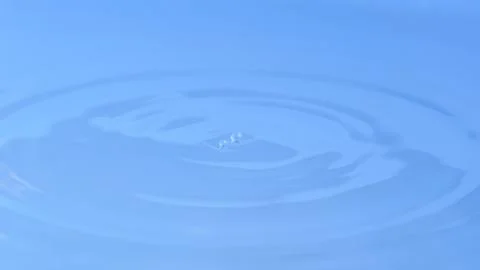 Drops of water on a blue background. Stock Photos