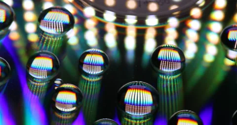 Drops of water on a CD Video stock 212892438