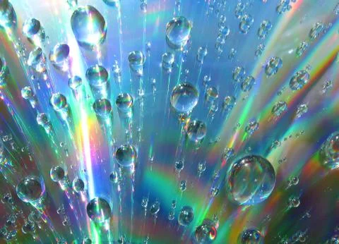 Drops of water on the compact disk Foto stock