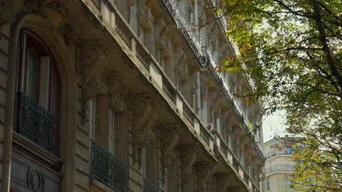 Drops of water falling from an architectural building in Paris Stock Footage 236783234