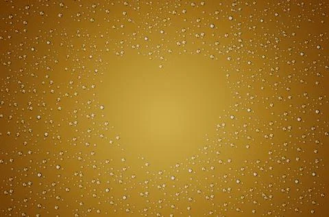 Drops of water frame the shape of a heart Stock Illustration