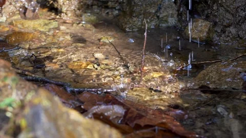 Drops of water, mountain spring. Super Slow motion 4K Video stock 240606455