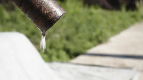 Drops of water from the pipe Stock Footage 63225582