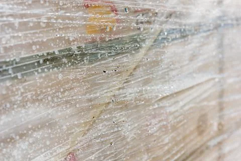 Drops of water on plastic sheets Stock Photos