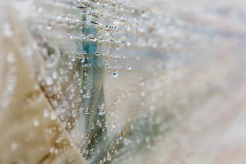 Drops of water on plastic sheets Stockfoto's