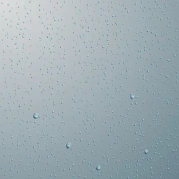 Drops of water. Rain or shower drops isolated on blue background. Vector illu Stock Illustration