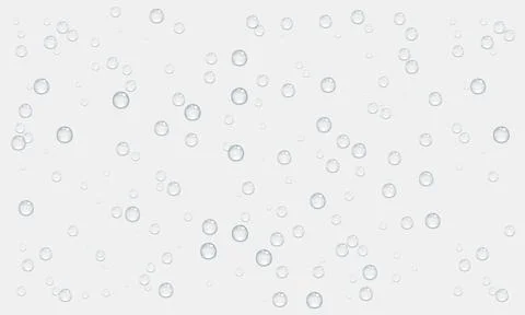Drops water rain on transparent background, realistic style, vector elements. Stock Illustration