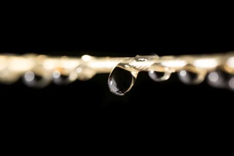 Drops of water on a rope. macro Stock Photos