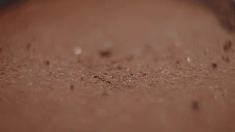 Drops of water served in ground coffee Stock Footage 118127819